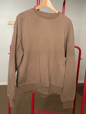 Kotn Relaxed Crewneck Sweater - Olive/Brown - Size Med